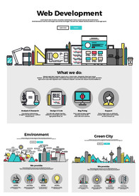 彩色线条科技插画