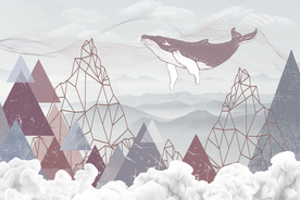 意境几何三角形背景墙