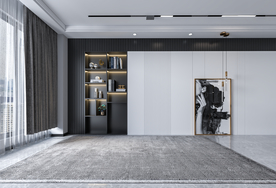 轻奢后现代极简客厅沙发背景墙