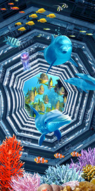 海底世界海洋鱼群3d玄关背景墙