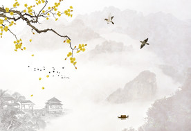 水墨山水背景墙