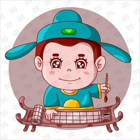 卡通古代书生状元