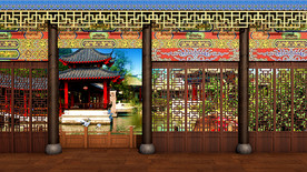 古代戏曲屏风花园园林柱子红楼梦