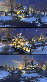 唯美卡通村庄圣诞节视频素材