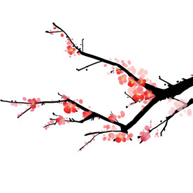 水墨梅花元素