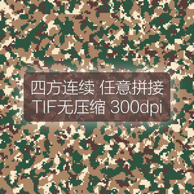 数码四方连续迷彩图案印花设计