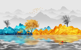 新中式电视背景墙