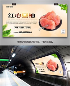 红心蜜柚海报单页展架挂画易拉宝