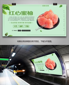 红心蜜柚展板海报灯箱易拉宝展架