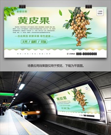 黄皮果单页挂画灯箱展板海报
