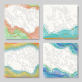 一组抽象水彩画