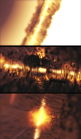 宇宙几何空间建筑剪影特效背景