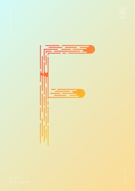创意字母F渐变海报艺术