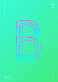 创意字母B渐变海报艺术