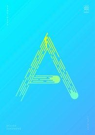 创意字母A渐变海报艺术