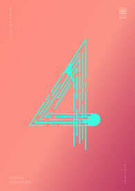 创意数字4渐变海报艺术