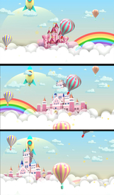 城堡气球儿童卡通场景