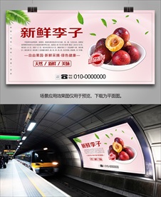 新鲜李子挂画易拉宝海报展板灯箱