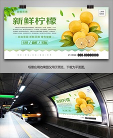 柠檬灯箱展架单页挂画易拉宝展板