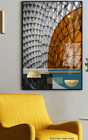 现代简约抽象立体几何装饰画