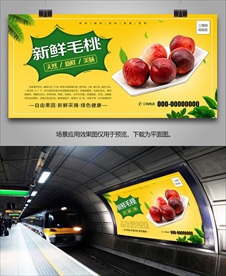 毛桃展架易拉宝展板海报单页灯箱