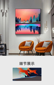 欧式梦幻麋鹿客厅风景装饰画