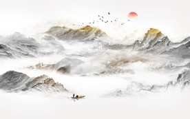 意境水墨山水画