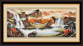 紫气东来山水国画