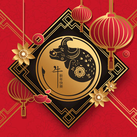 2021牛年海报灯笼礼盒