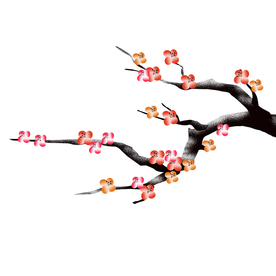 卡通手绘梅花元素