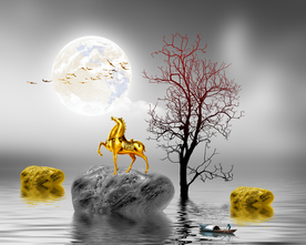 石来运转电表箱装饰画