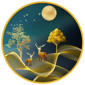 北欧现代圆形装饰画