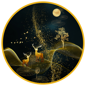 北欧现代圆形装饰画