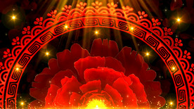 中式奢华喜庆牡丹 舞美背景视频