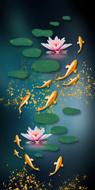 九鱼图玄关画晶瓷画