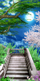 森林风景画木桥3D玄关