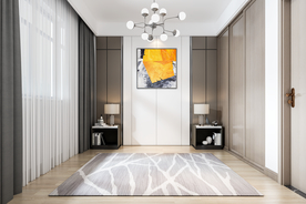 现代3D卧室背景墙