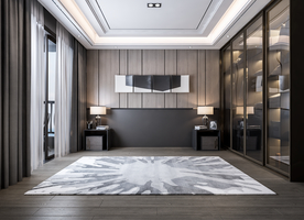 现代简约卧室背景墙3D空间设计