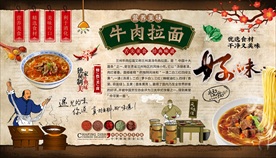 牛肉拉面背景墙