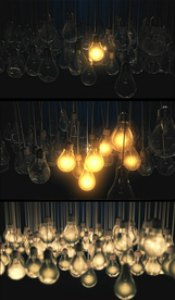 灯泡相撞亮起创意视频素材