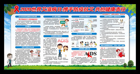 最新2020世界艾滋病日展板