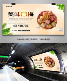 西梅灯箱单页海报易拉宝展板挂画
