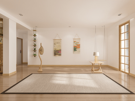 新中式卧室背景墙日式空景