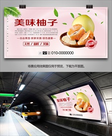 柚子灯箱挂画海报单页展板展架