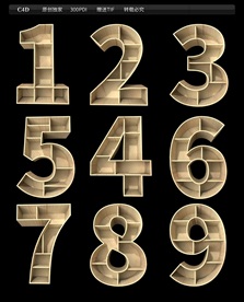 3D立体数字木书架