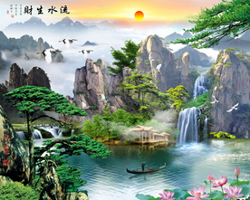 山水画水墨山水画 意境山水画