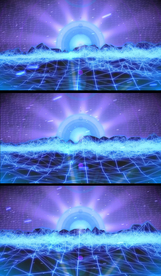 4K动感冷色建模三维空间素材