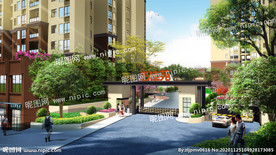 小区入口效果图