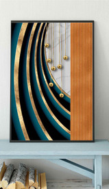 晶瓷抽象几何油画玄关装饰画