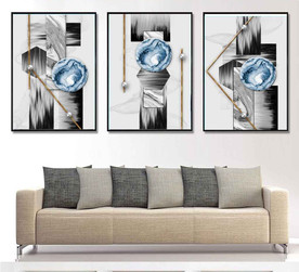 现代晶瓷抽象几何油画装饰无框画